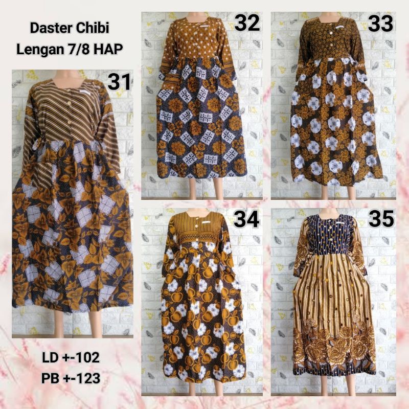 DASTER CHIBI LENGAN 7/8 COKLAT DASTER KEKINIAN ADEM BUSUI FRIENDLY