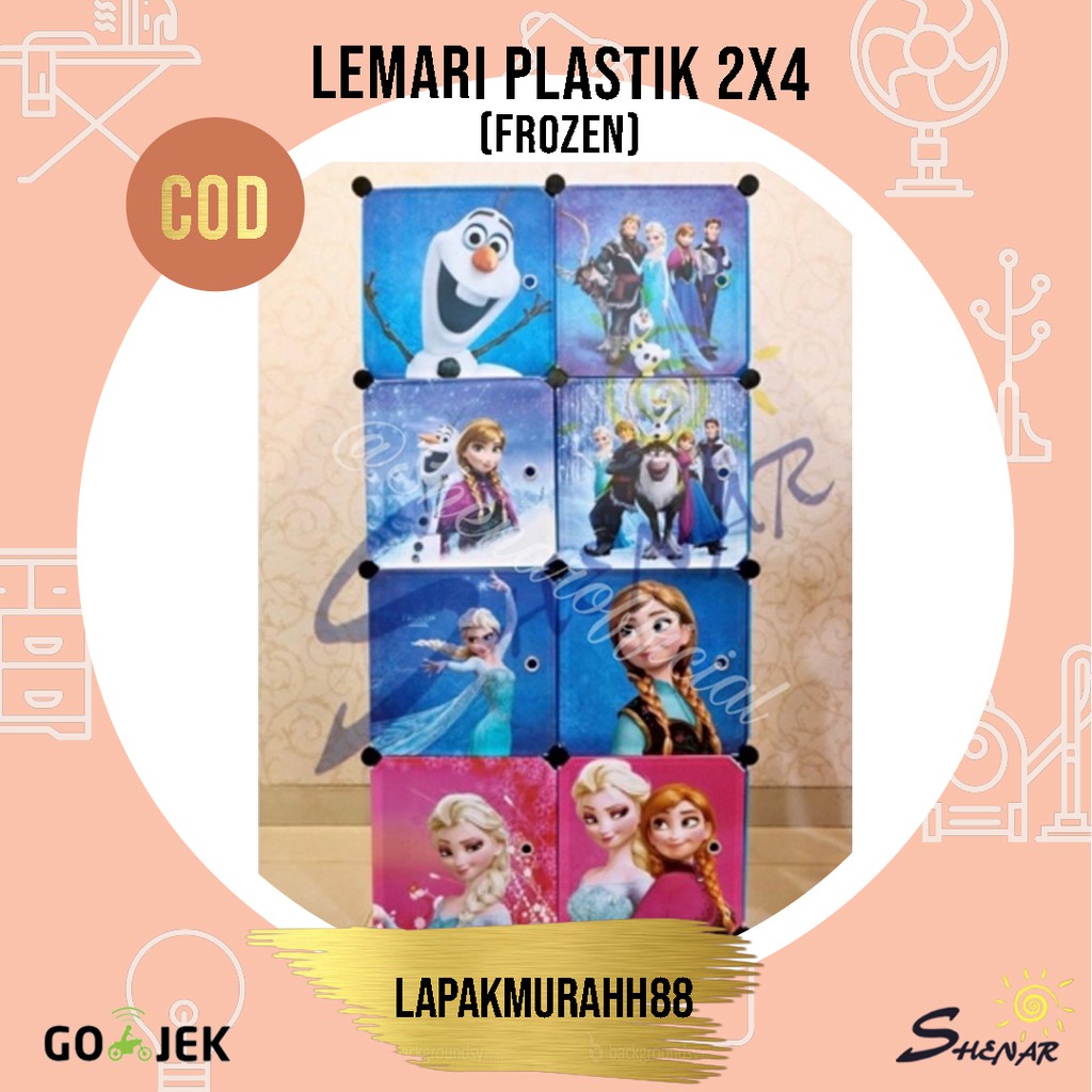 LEMARI PAKAIAN (2X4)/RAK SERBAGUNA/RAK SUSUN PLASTIK/LEMARI BAJU/LEMARI 8 PINTU-LAPAKMURAHH88