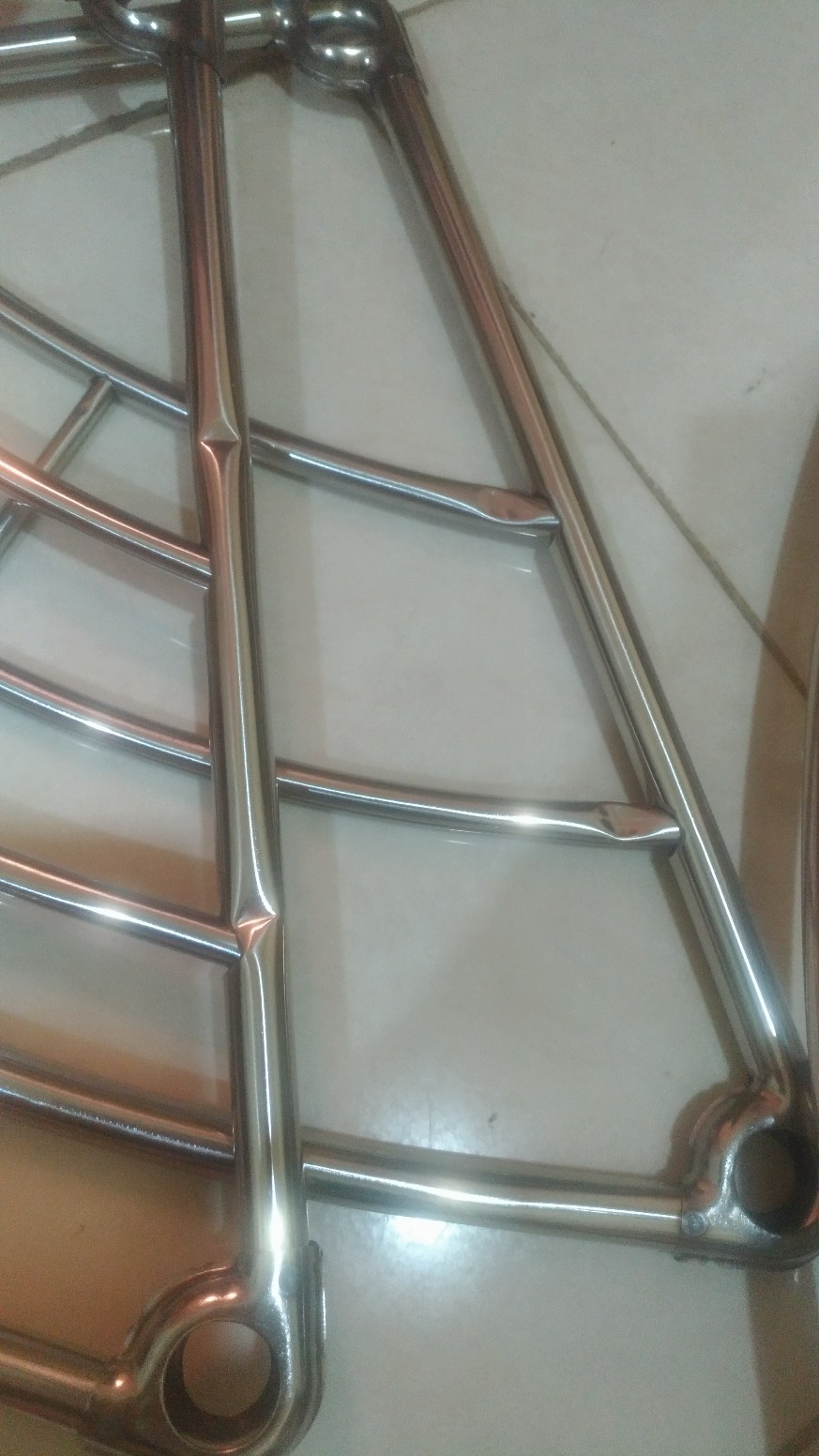 Es Rak Segitiga Rak Peralatan Rumah Rak Serbaguna 6 Susun Rak Dapur Stainless Rak Panci Tingkat Besi