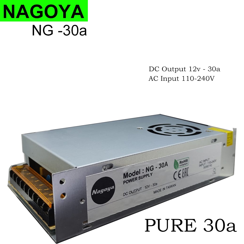 Nagoya Power Supply Switching 12v 30A 360W Output Power dan 220V Input Voltage Switching untuk Lampu LED Lampu LED Strip CCTV Speaker LED Power Supply LCD Display