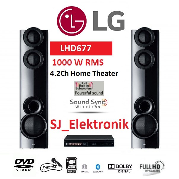 (KHUSUS LUAR KOTA) LG Home Theater System LHD 677 / LHD677 Full HD 4.2Ch Bluetooth 1000 W