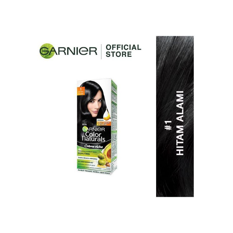 Garnier Cat Rambut Naturals 1 Hitam Alami