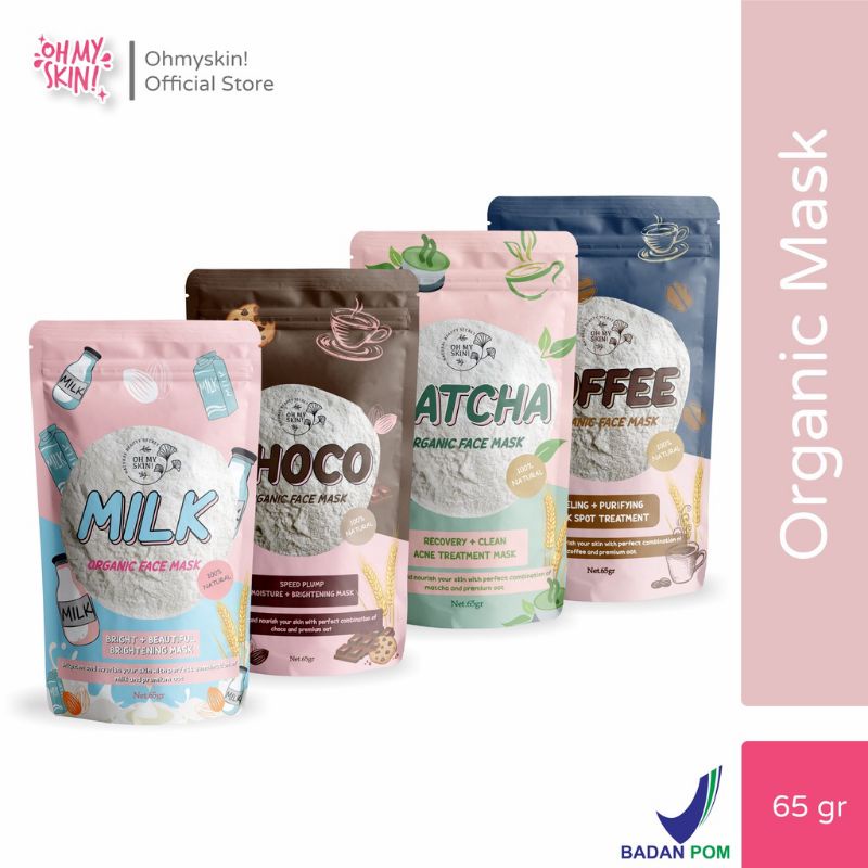 OH MY SKIN, MASKER ORGANIK BPOM, UK 65G