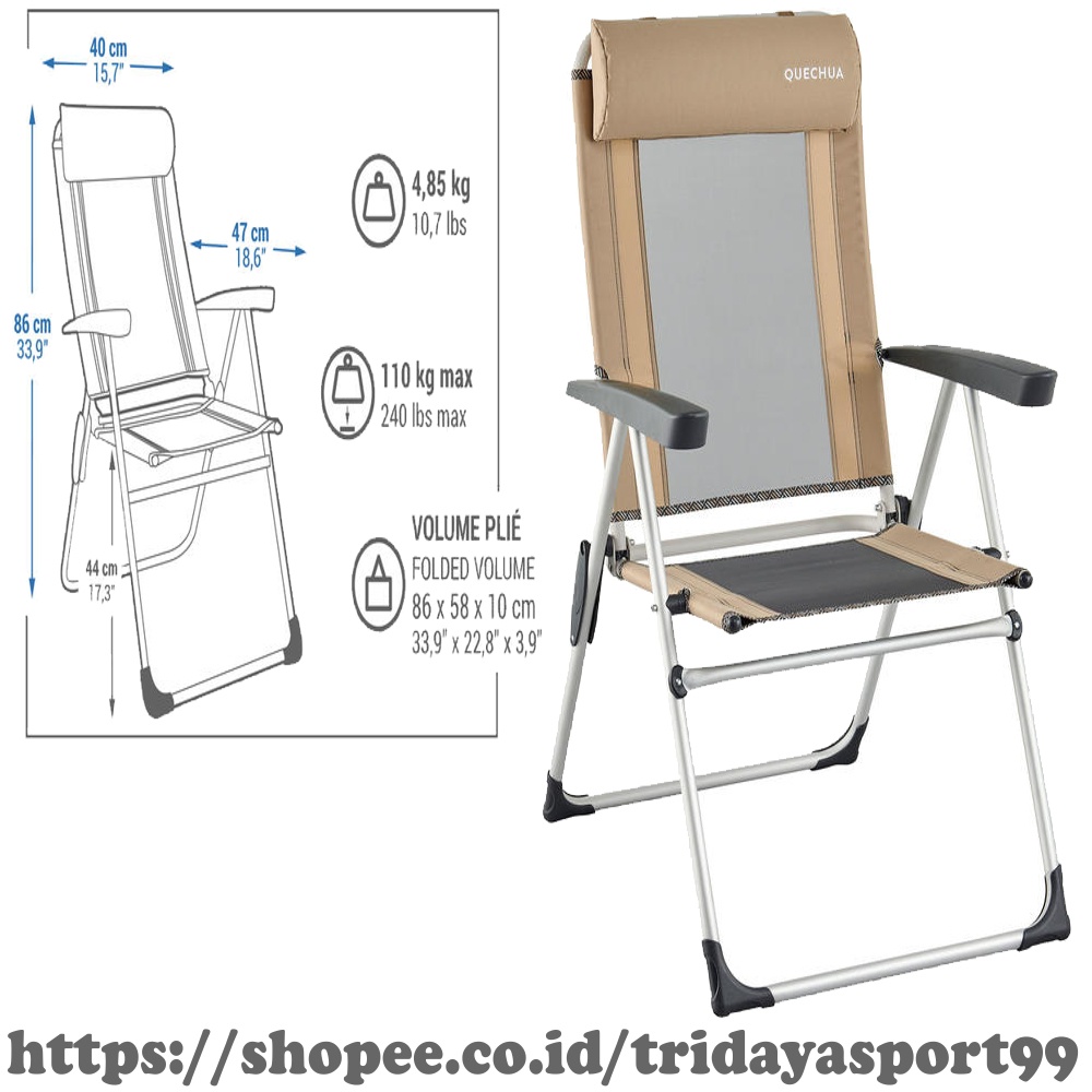 KURSI BANGKU LIPAT CAMPING KEMAG QUECHUA PRODUK IMPORT KURSI LIPAT NYAMAN ORIGINAL QUECHUA