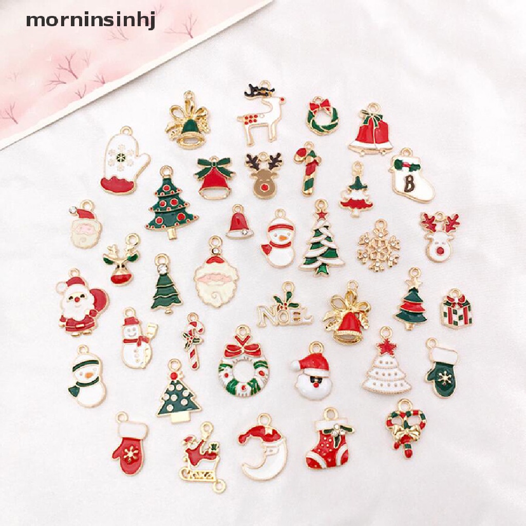 Mornin 38pcs Liontin Enamel Tema Natal Diy