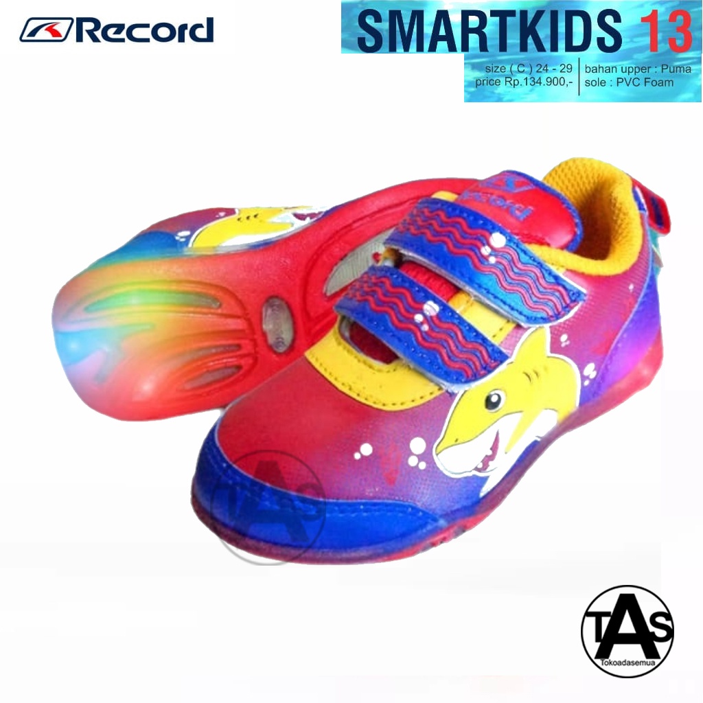 SEPATU LAMPU LED ANAK TERLARIS / SEPATU LAMPU ANAK TERMURAH / SEPATU LAMPU ANAK RECORD SMART 13 / BISA COD / SEPATU SEKOLAH ANAK MURAH UKURAN 24-29