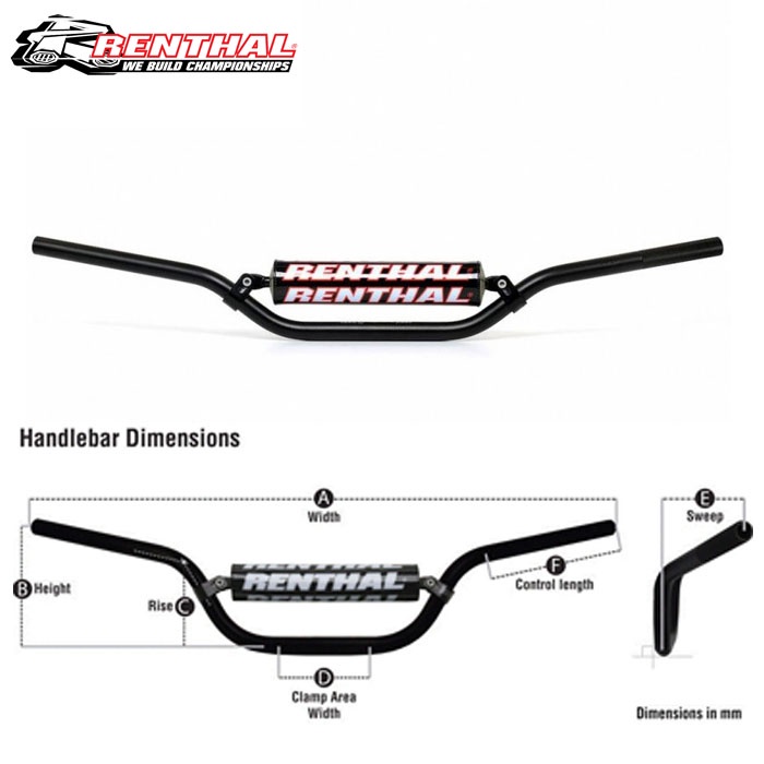 Stang Renthal Handlebar 971 Bar Low 22mm Black