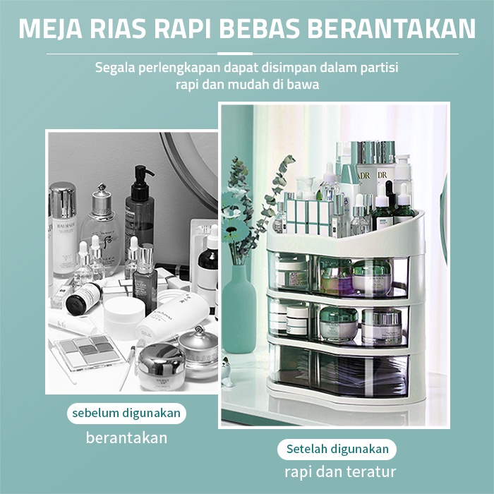 GM Bear Rak Kosmetik Kotak Makeup 1679 - Makeup Organizer Rotating Storage Box