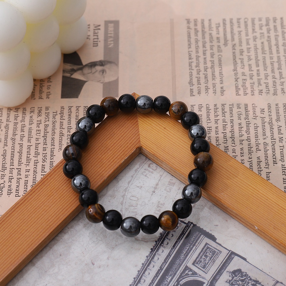 Gelang Manikmanik Batu Obsidian Tiger Eye Hematite Untuk Priawanita