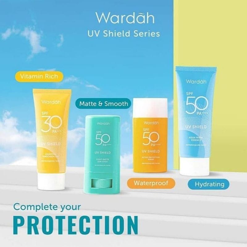 ❤ PAMELA ❤WARDAH UV Shield Aqua Fresh Essence | Active Protection Serum | SPF 30 PA++++ sunscreen | Light Matte Sun Stick Ready stok