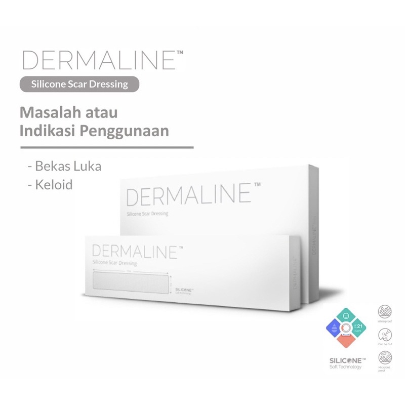 Dermaline Perawatan keloid clear silicone scar dressing