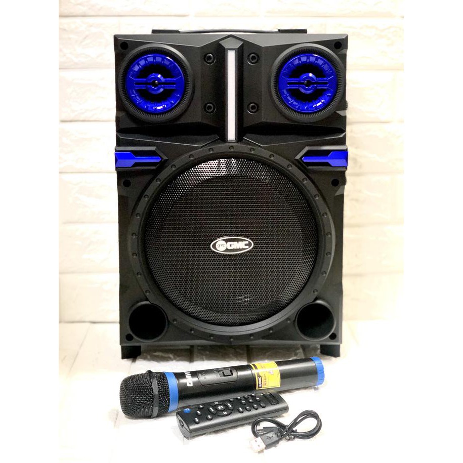 Speaker Aktif Portable Gmc 8Inch Speker Bluetooth Karaoke Mic Wirelles Pulaurengas