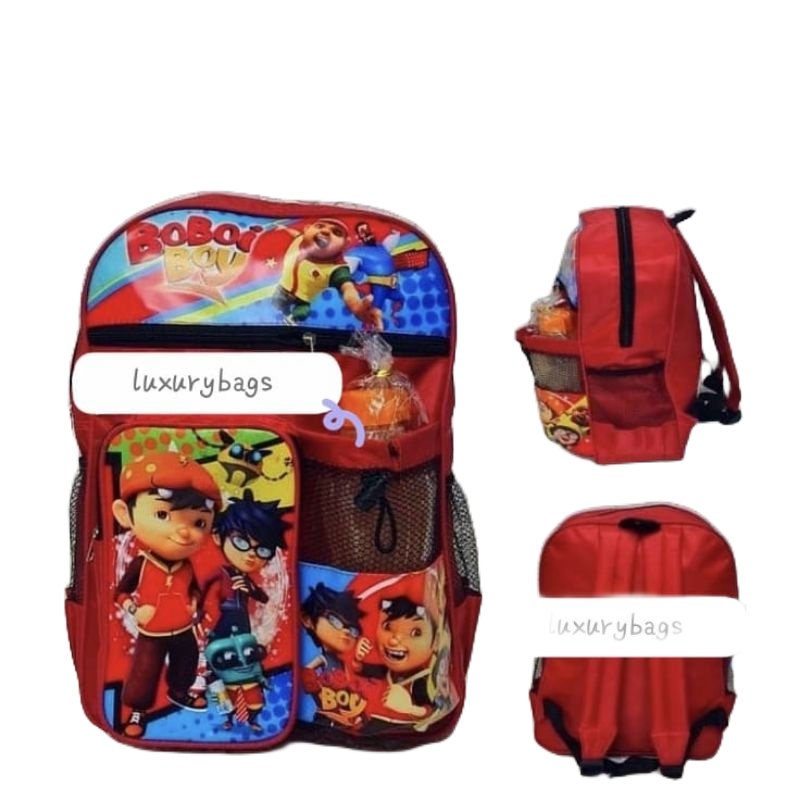 Tas Ransel Anak Laki-laki Karakter spiderman Boboiboy Tayo gratis botol minum - tas Sekolah SD TK