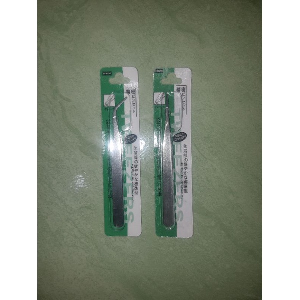 PINSET TANAM BULU MATA DAPAT 2 PCS LURUS DAN BENGKOK