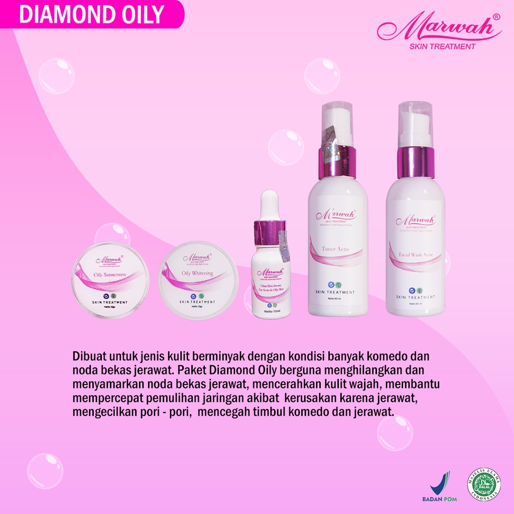 Marwah Skin Care Paket Diamond Oily Skin Care Best Seller