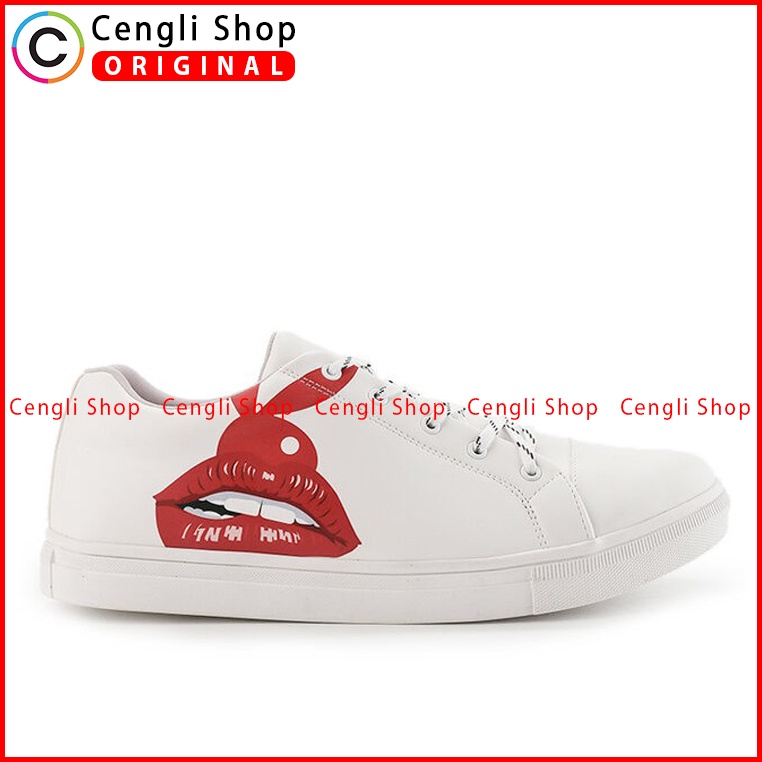 SEPATU SNEAKER PLAYBOY PRIA ORIGINAL CASUAL KETS BRANDED PUTIH PL50