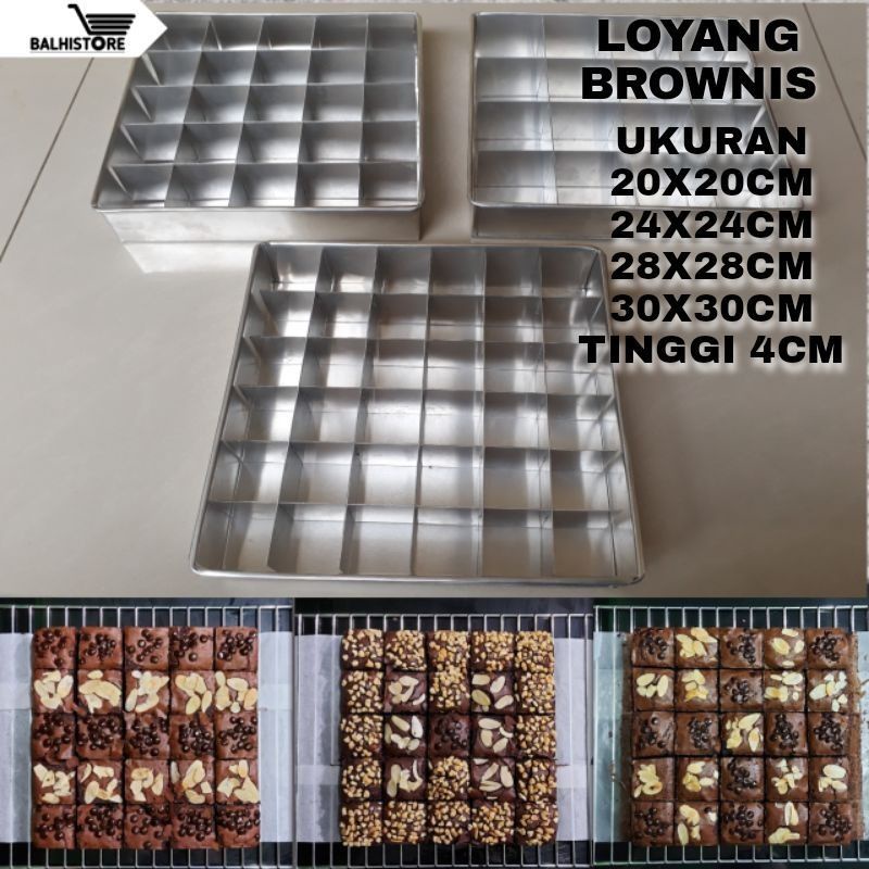 Loyang Sekat Brownis / Cetakan Kue Brownis Sekat Aluminium