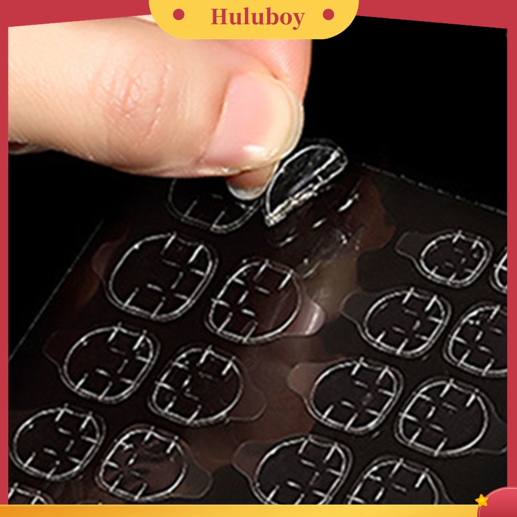 Huluboy Huluboy♡ 240pcs / Set Stiker Lem Gel Jelly Dua Sisi Ultra Tipis Untuk Kuku Palsu Wanita