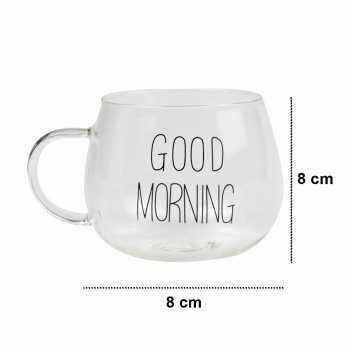 Cangkir Kopi Glass Coffee Mug Good Morning 350ml / Cangkir Kopi Stainless Gelas Tulisan Good Morning Gelas Unik Murah Dan Lucu / Gelas Cangkir Kopi Teh Anti Panas  Gelas Kaca Aesthetic Murah / Gelas Tahan Panas Dingin Stainless Kecil Tipis