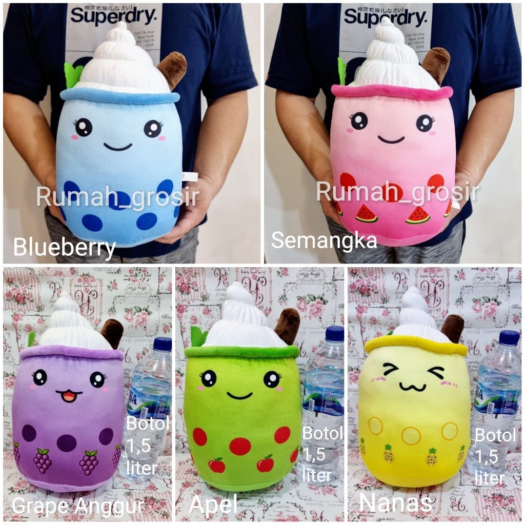 Boneka Boba Ice Cream Brown Sugar Blueberry Nanas Apel Semangka