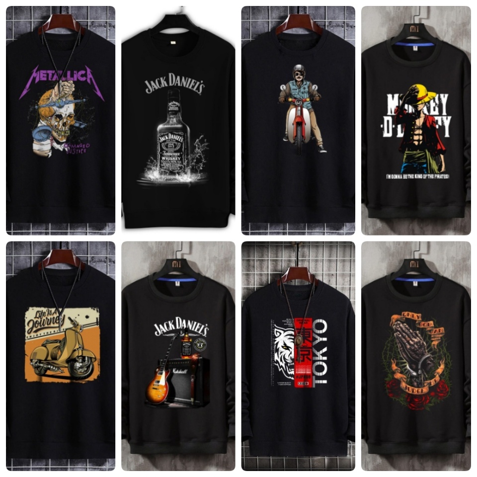 COD/ARPIOSSHOP - SWEATER / SWEATSHIRT PRIA KEREN BERANEKA MOTIF MODEL KEKINIAN