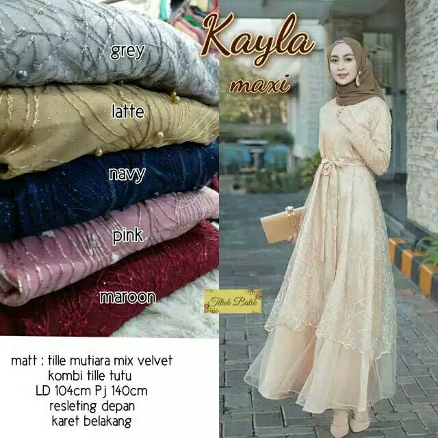 7 WARNA  ADA JUMBO &amp; BUSUI Dress Exclusive Brukat Tille Kayla Maxi Dress Aurel Premium Gamis Sabrina