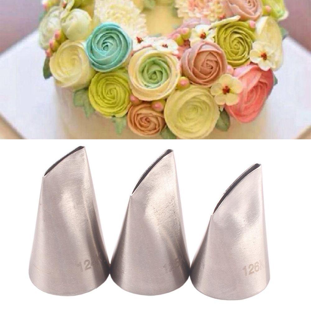 Nanas 3PCS Icing Piping Nozzle DIY Aksesoris Dapur Pastry Tips Stainless Steel Cupcake Baking Cetakan