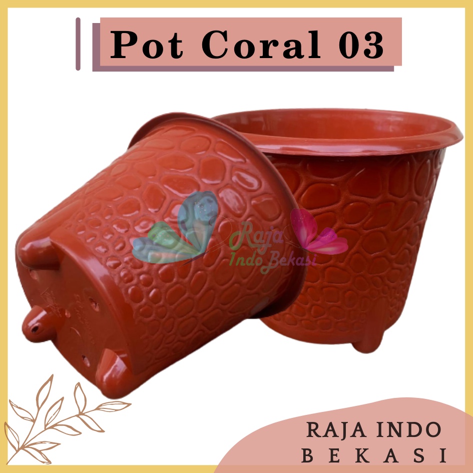 Pot Bjp Coral 03 Putih Budi Jaya Pot Coral 20 Cm Pot Koral Bunga Plastik Motif Batu Alam Bagus Pot Tanaman Murah