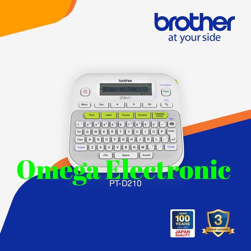 RESMI Brother Label Printer PT-D210 - Label Maker PT D210 Brother