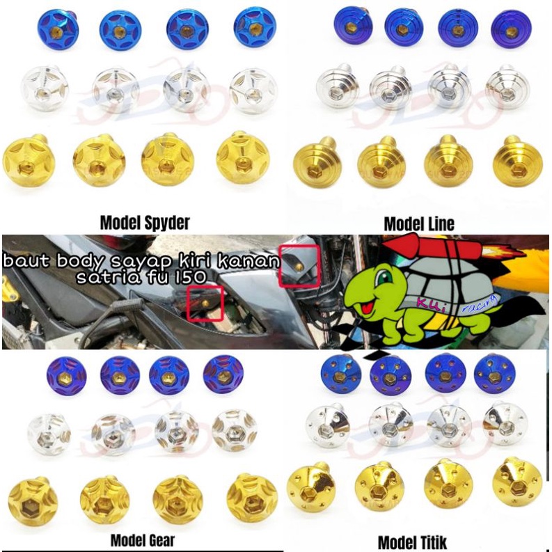 Baut probolt Sayap Body Kiri Kanan Satria Fu 150 barong facelift thailand