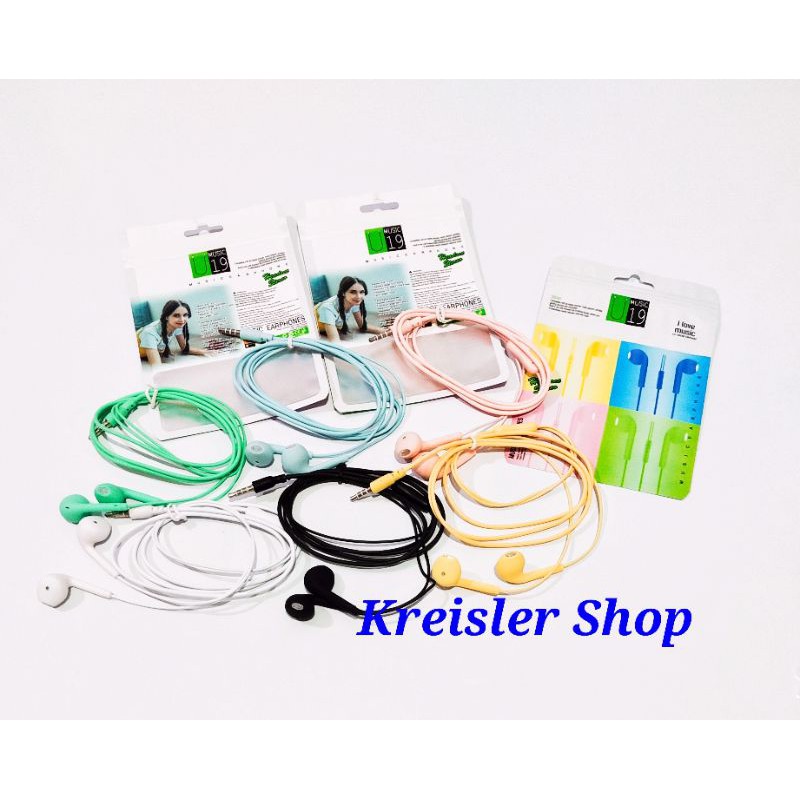 Headset U19 headset macaron earphone warna warni handsfree macaroon U19