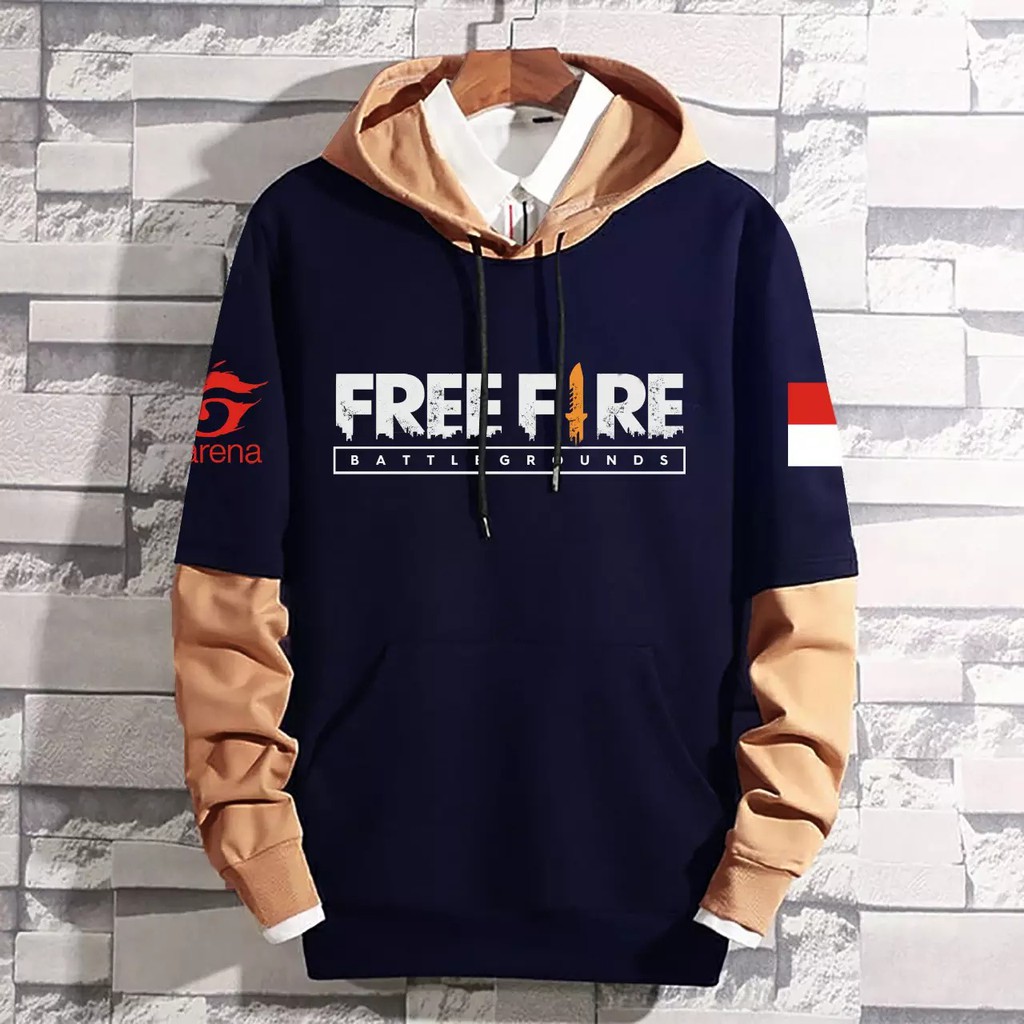 Hoodie Pria / Hodie Pria  / Jaket Pria / Sweater HoodieFree Fire Kombinasi Gaming Bahan Fleece Tebal