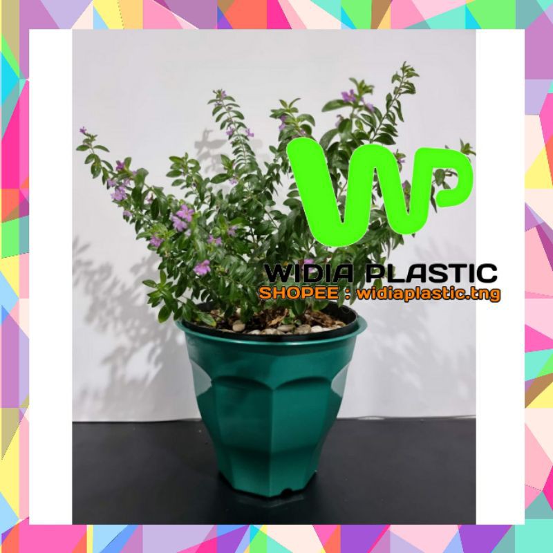 pot bunga 20cm warna hijau