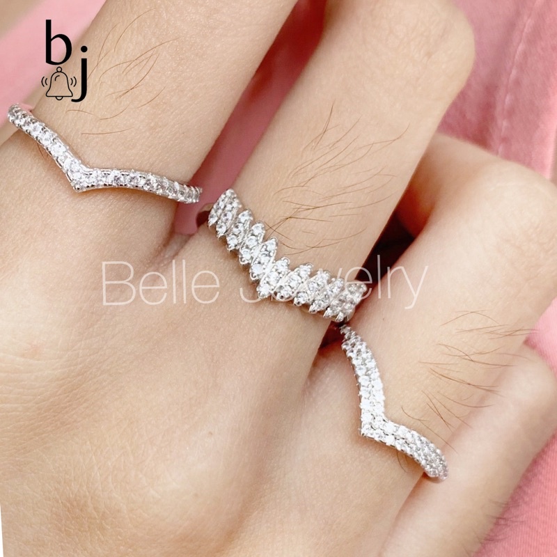 Cincin Wanita Korean Style Cincin Aesthetic Perak Asli 925 Anti Karat Lapis Emas Mas Putih Model Sil