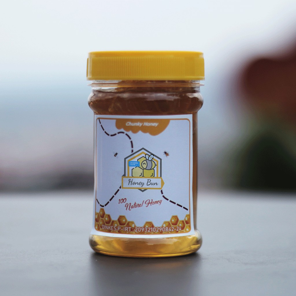 

Chunky Honey / Madu Sarang + Madu Peras 200 gram 100% Asli Murni