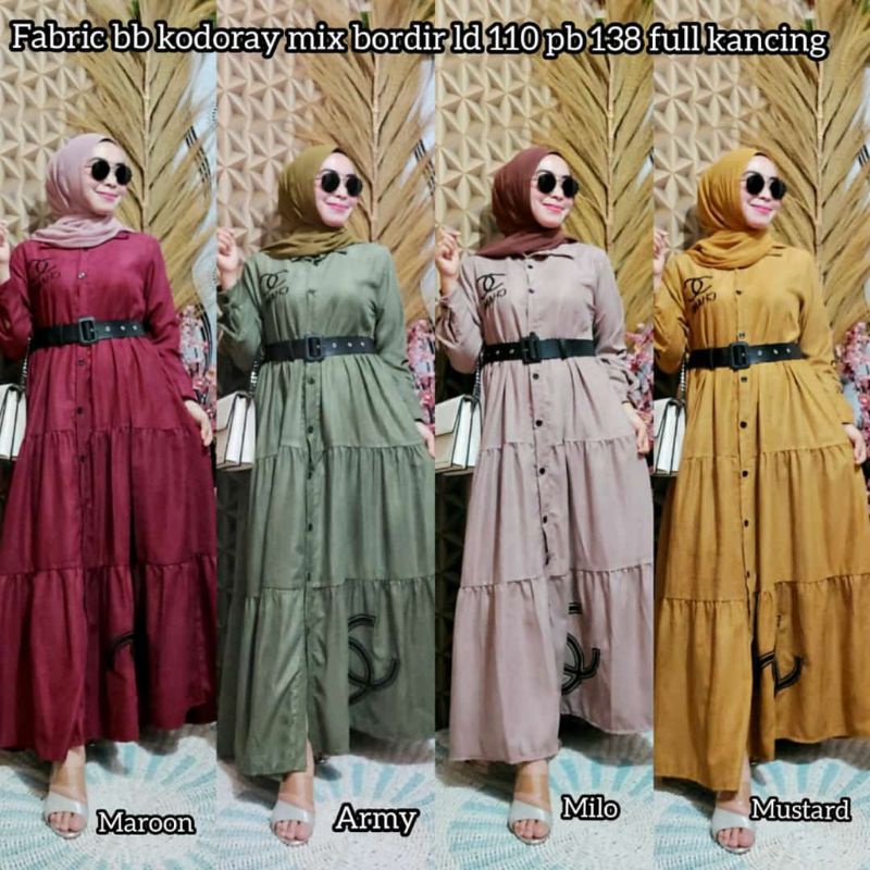 Gamis Bordir Codoray Free Belt