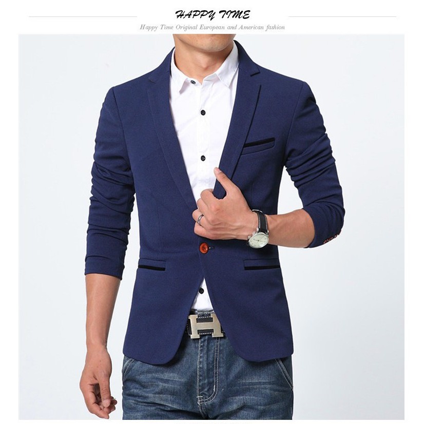 BLAZER SEMI FORMAL / BLAZER KANTOR PRIA SLIMFIT MODERN CASUAL NAVY NIKAYU HIGH TWIST