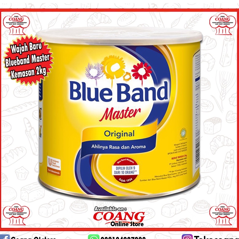 

BLUEBAND MASTER KALENG 2 KG - LEBIH HEMAT LEBIH WANGI LEBIH GURIH