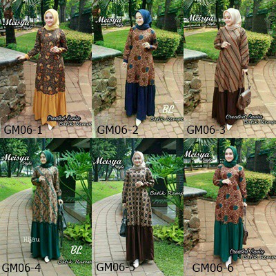  Gamis  meisya rempel  lurus Gamis  cantik gamis  batik  