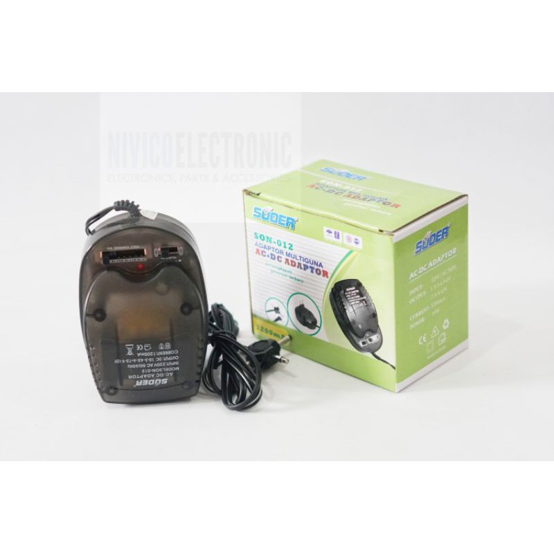 ADAPTOR MULTIFUNGSI SON 012 AC DC SUOER 1200MA