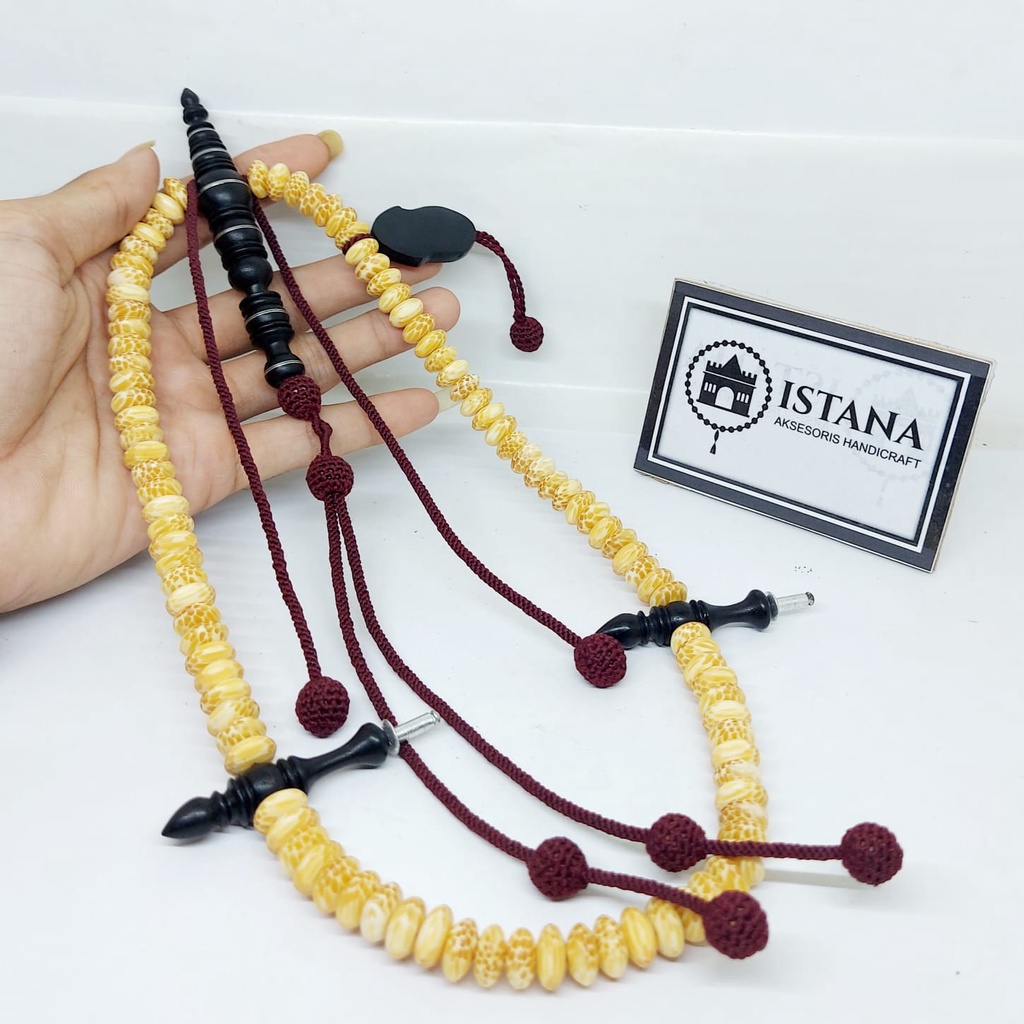 tasbih kayu nibung pipih style tijani terbaru