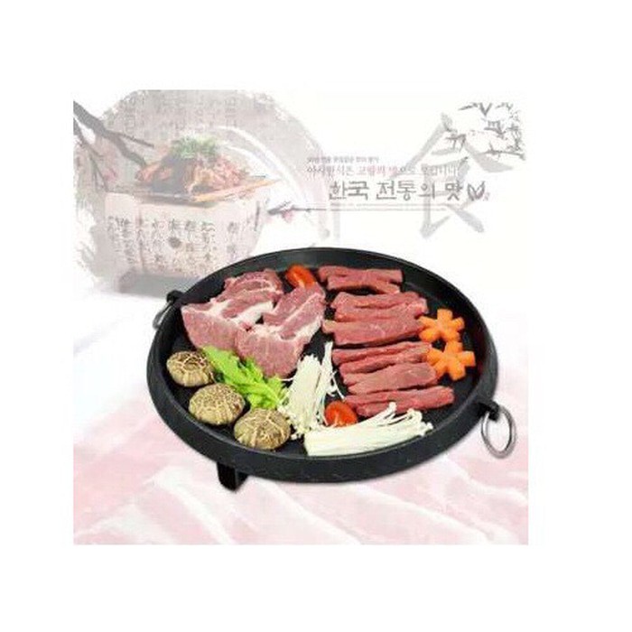 Yakiniku Grill Pan Round Teflon Panggangan BBQ Barbeque Griller Bulat see