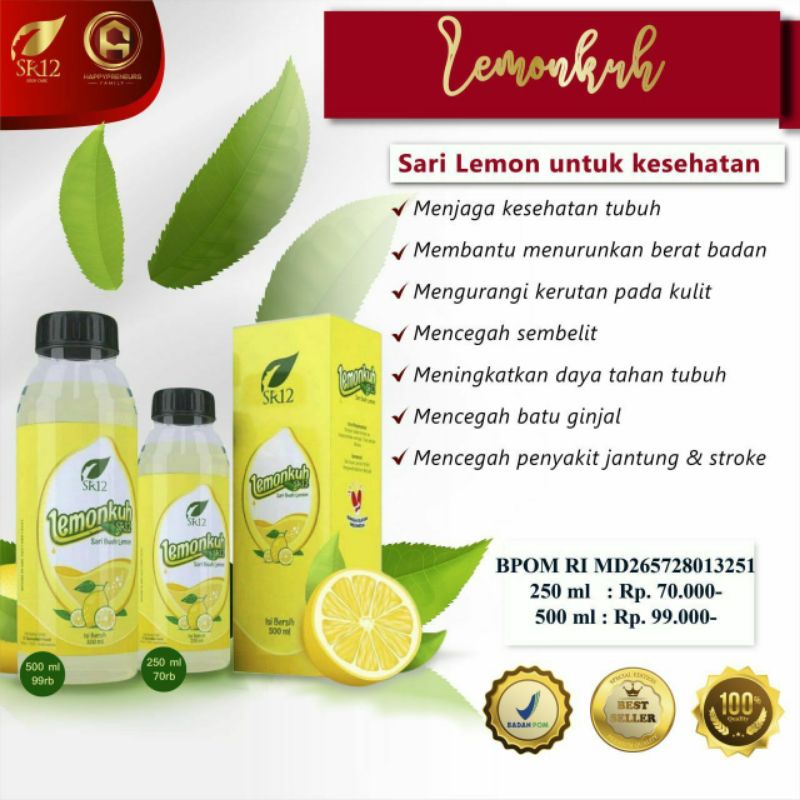 

Lemon original Lemonkuh sr12 Detok tubuh Sari lemon herbal Bpom