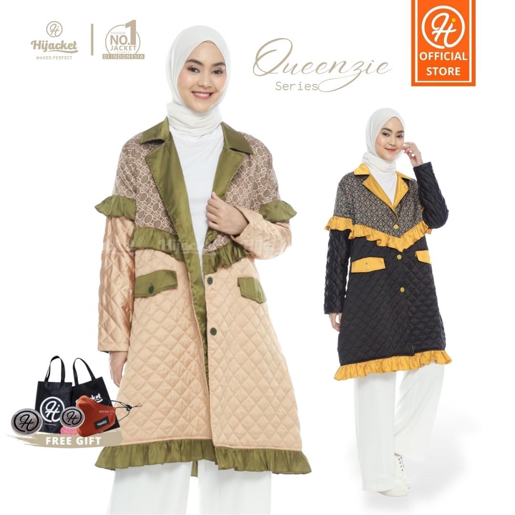 Hijacket Queenzie - Jaket Wanita Muslimah Original For Hijaber Syari | Jaket Panjang Wanita