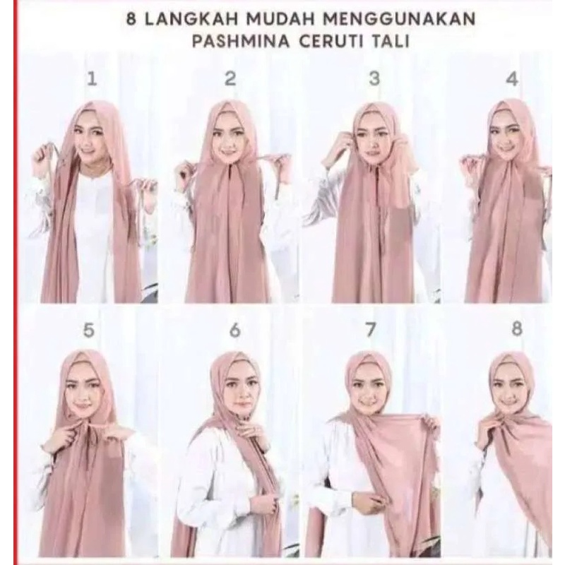 Pashmina tali praktis bahan sifon ceruty / Hijab tali sabyan polycotton