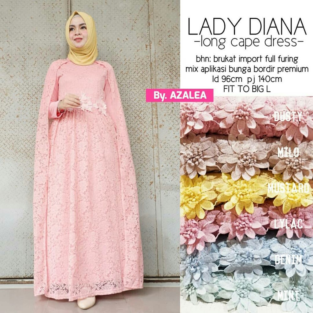 LADY DIANA DRESS  ORI BY SHAKIRA DRESS  PESTA  DRESS  BRUKAT 