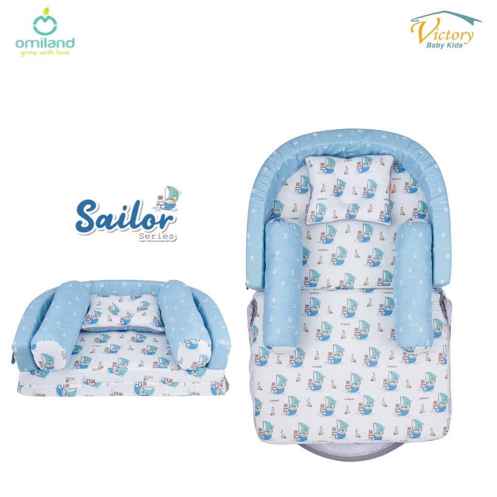 Omiland ob2116 kasur bayi lipat bumper + kelambu Sailor