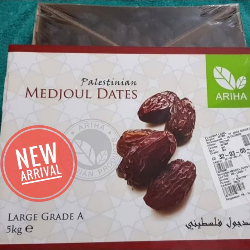 

*BARU , KURMA MEDJOUL ARIHA @5Kg GRADE A LARGE 100% Asli Palestina ( Medjol , Medjool Palestine ) 12 2