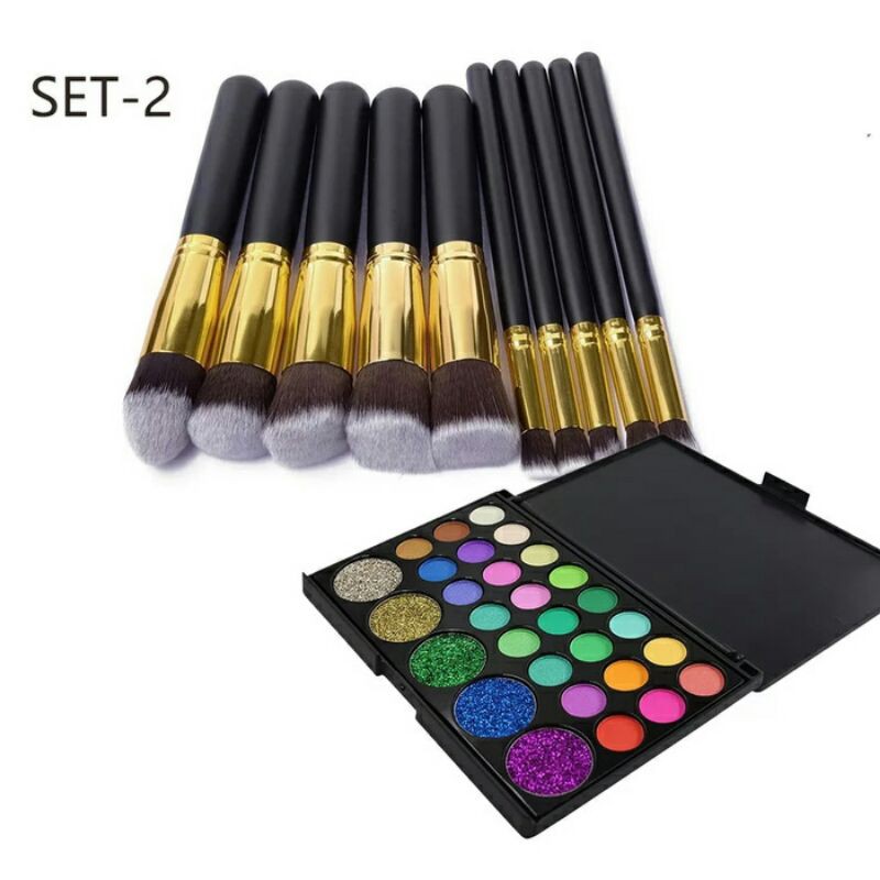 POPFEEL BLING BLING EYESHADOW 29 COLOR SAMA BRUSH 10PC - SATU