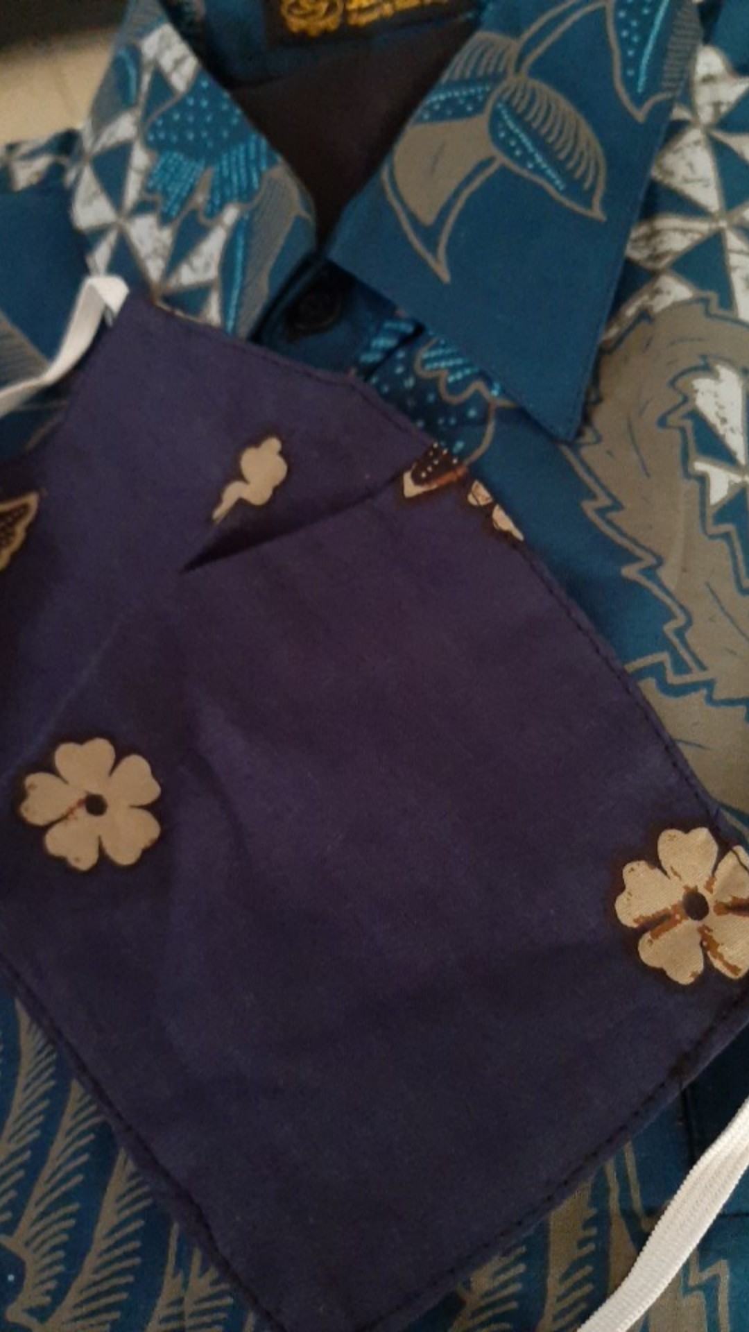 Sumitro Navy Kemeja Batik Bahan Katun Primisima Lapis Furing